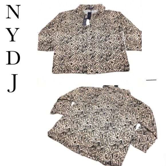 New NYDJ Diamond Wood Grain Athletic / Dress Water Resistant Wind Breaker Jacket - Picture 5 of 16